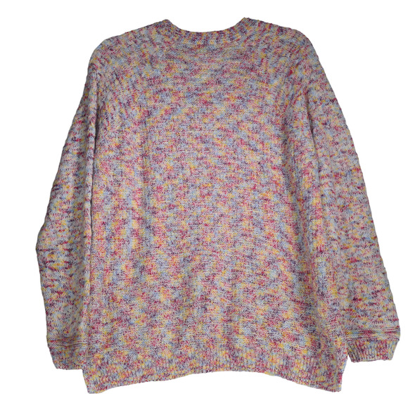 Time Tru Tunic Sweater Women XXL Pastel Cable Knit V Neck Boho Cozy Soft Girl - Picture 7 of 8